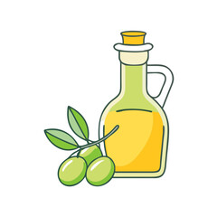 olive oil icon, olive oil vector illustration-simple illustration of olive oil, perfect for olive oil logos and icons