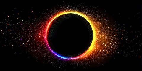 Colorful circle with a black center