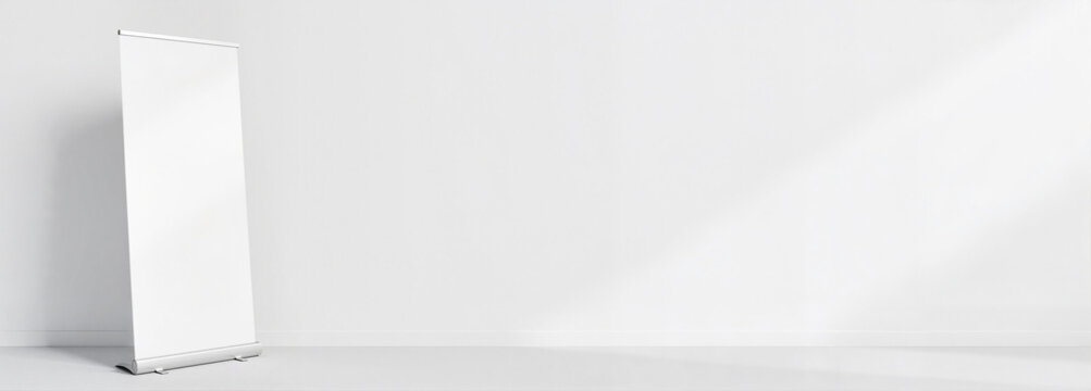 Pull-Up Banner Mockup on plain white background