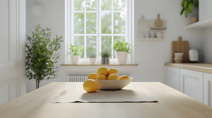 Scandinavian Style Minimalist Kitchen Interior - Generative AI