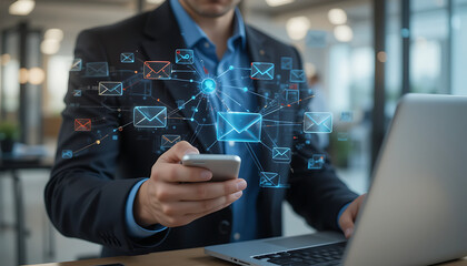 Alert Email inbox and spam virus with warning caution for notification on internet letter security protect, junk and trash mail and compromised information...