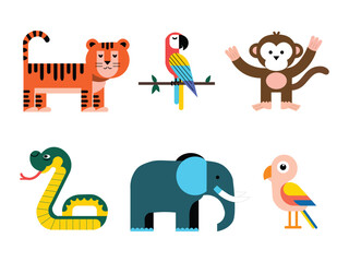 Naklejka premium Wildlife Illustrations for Kids