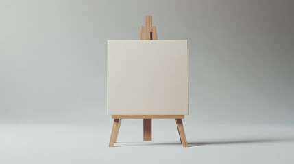 Easel blank stand frame mockup for painting vector. Isolated 3d wooden tripod for picture. Empty artist exhibition space equipment set on white background. Different creative studio object bundle