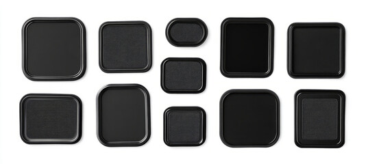 set of black buttons