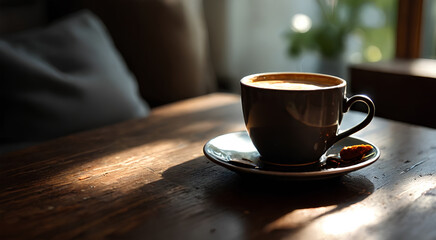 Obraz premium cup of coffee on a table