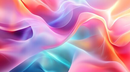 Fototapeta premium Abstract colorful flowing waves, vibrant, dynamic, smooth, pastel hues.