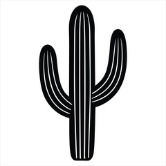 Cactus silhouette vector illustration on white background