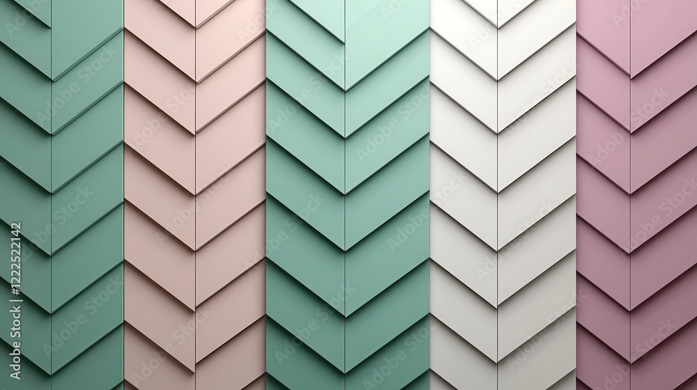 Leinwandbilder geometric chevron pattern in pastel colors, featuring layered textures and modern design elements. t