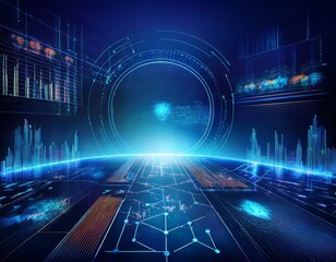 Futuristic Technology Interface with Glowing Holographic Elements – Abstract Innovation Concept