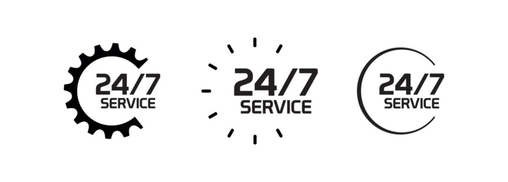24 h service icon on white background