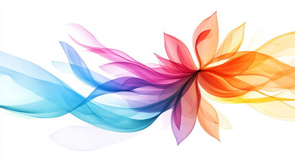 Naklejka premium Abstract floral pattern of ribbons, design elements