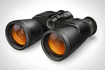binoculars on white background