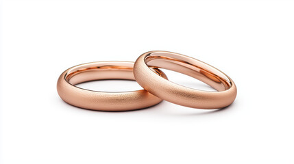 Elegant Rose Gold Wedding Bands on Soft White Background for Romantic Celebrations