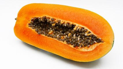 Fresh papaya isolated on white background