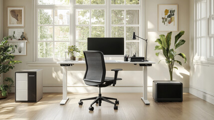 Office at home banner. Remote work concept. 
