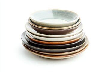 A Stack of Colorful Ceramic Plates, Ready for a Delicious Meal