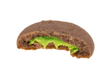 cookies with pistachio cream isolated