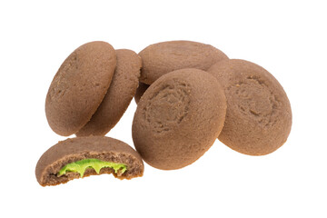 cookies with pistachio cream isolated