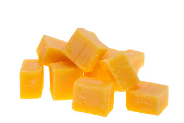 cheese cubes isolated