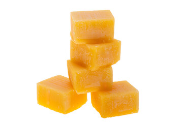 cheese cubes isolated