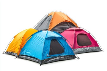 Colorful Camping Tents Ready for an Outdoor Adventure. Perfect for a Family Vacation or Weekend Getaway. Durable and Portable Camping Gear for a Memorable Outdoor Experience.