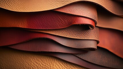 Colorful leather samples showing different textures and types