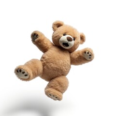 Plush bear toy white background.