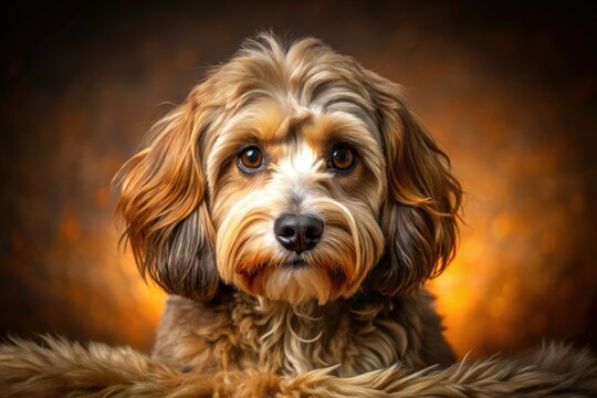 Adorable Doxiepoo puppy portrait: professional studio photography captures its irresistible charm.