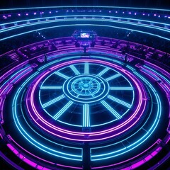 Arena with Glowing Rings