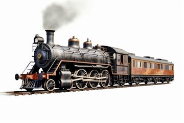 Naklejka premium Classic train locomotive vehicle railway.