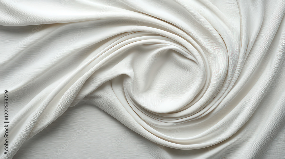 Aufkleber Soft white fabric with elegant folds and smooth texture, perfect for various design projects. gentle draping creates serene and calming atmosphere