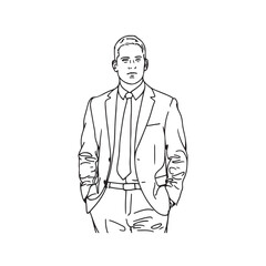 Minimalist Businessman Vector Art - Corporate and Professional - Business man Silhouette - Business man Doodle - Business man Vector - Business man Illustration - Business man Line Art