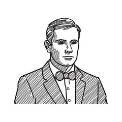 Businessman in Corporate Attire - Minimalist Vector Art - Business man Silhouette - Business man Doodle - Business man Vector - Business man Illustration - Business man Line Art