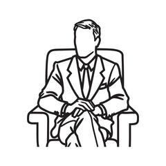 Sophisticated Businessman in Line Art - Clean and Stylish Illustration - Business man Silhouette - Business man Doodle - Business man Vector - Business man Illustration - Business man Line Art