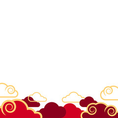 Obraz premium Abstract Chinese Cloud Border Decoration