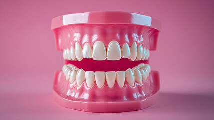 Fototapeta premium Realistic Dental Implant Model with Natural Teeth Showing Oral Health Practices and Treatment Options for Restorative Dentistry and Aesthetic Procedures