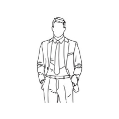 Minimalist Businessman Line Art - Professional and Polished Design - Business man Silhouette - Business man Doodle - Business man Vector - Business man Illustration - Business man Line Art