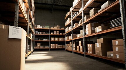 Obraz premium Industrial Warehouse Storage