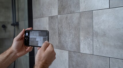 Grey Tiles Bathroom Wall Design Ideas