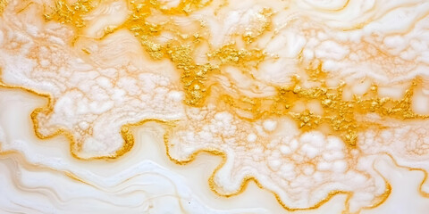 Abstract White and Gold Marble Texture Background Creates an Elegant and Luxurious Design.