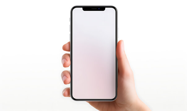 Smartphone Mockup Held in Hand &ndash; Isolated on White