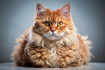 Obraz premium Delightful Selkirk Rex kittens: fluffy curls and adorable faces. Best breed photos.