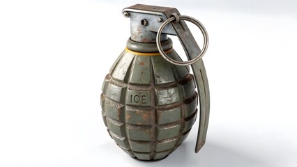 Realistic Military Hand Grenade with Weathered Metal Casing V2