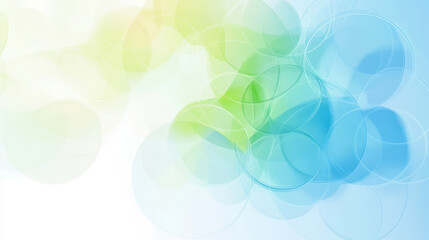 Abstract glowing circles in calming green and blue hues