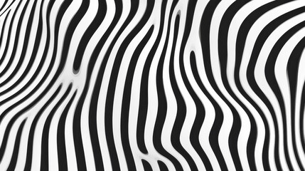 Abstract black and white striped pattern with flowing and dynamic shapes