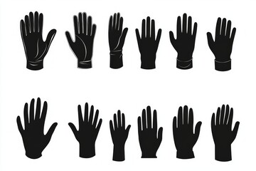 Obraz premium Diverse Collection of Protective Gloves in Silhouette Design