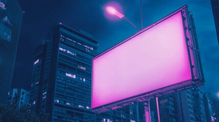 Illuminated Retro Typeface Billboard Sign at Vintage Street Corner - Ultra-Detailed Cinematic Image