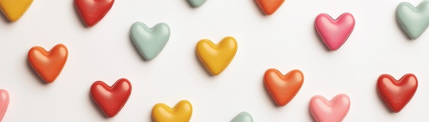 Fototapeta premium An abstract design of colorful hearts. 