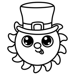 cute kawaii Groovy Retro outline cartoon doodle illustration