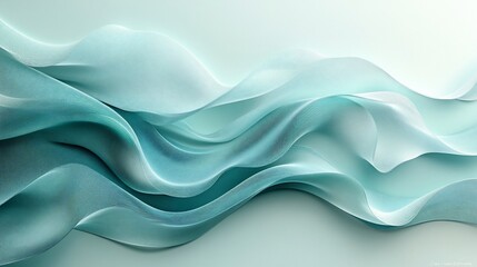 Fototapeta premium Serene Aqua Waves: An Abstract Digital Art Piece